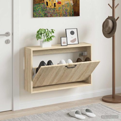 Стенно шкафче за обувки HAARLEM 71 x 17 x 43 см Дъб сонома