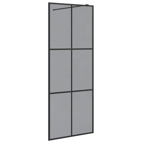 Стена на душ с вход Черно 80 x 195 cm закалено стъкло