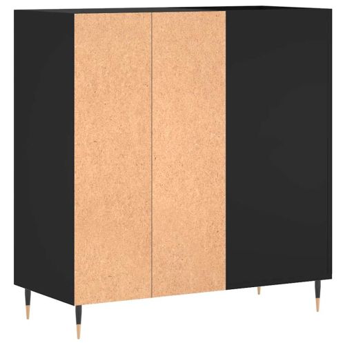 Шкаф за грамофонни плочи черен 84,5x38x89 см инженерно дърво