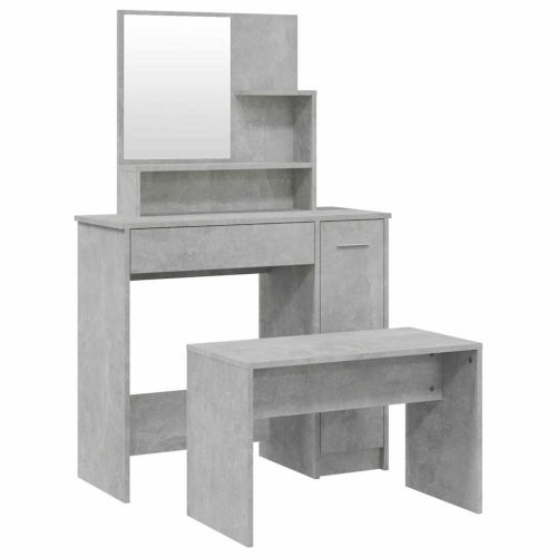 Комплект тоалетка,бетонно сива, 86,5x35x136 см