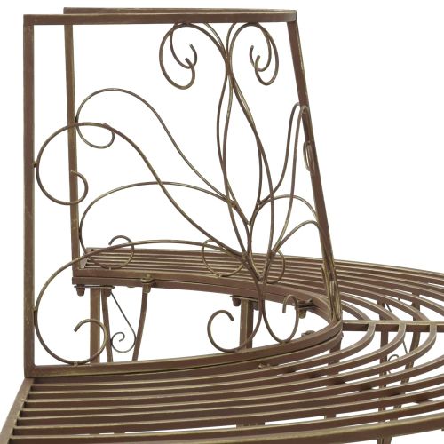 Дървесен бенч 4 -местен 160 x 80 x 89 см steel Антик кафяво