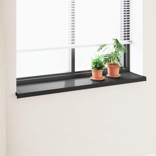 Перваз за прозорец Черен с дървесен фибър 120 x 30 x 4,5 см ПВЦ