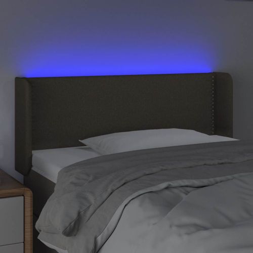 LED горна табла за легло, таупе,93x16x78/88 см, плат