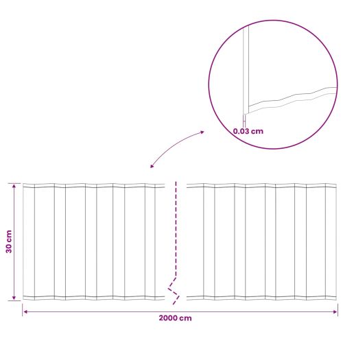 vidaxl Ограда за трева 20 м x 30 см Поцинкована стомана Сребристо