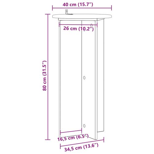 Стойка за растения 2 бр. Бяло Ø40 x 80 см Инженерна дървесина