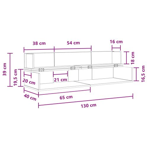 Студио бюро Бяло 130 x 40 x 19,5 см Инженерна дървесина