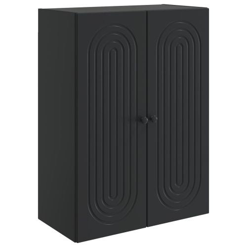 Стенно шкафче Черно 66 x 34,5 x 90 см Инженерна дървесина