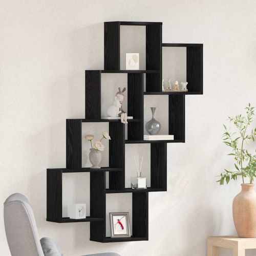 Стенен рафт Монтиране на стена Черния дъб 90 x 15 x 119,5 см