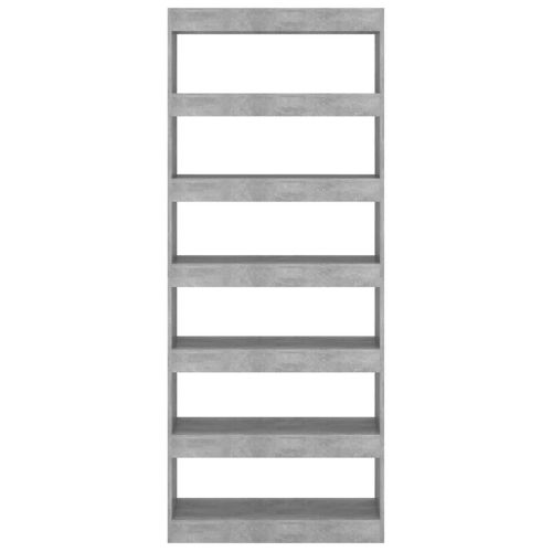 Разделител за стая, бетонно сив, 80x30x198 см, инженерно дърво