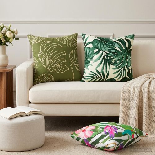 Калъфка за възглавница 12 pcs HEERLEN Мотив с листа 45 x 45 cm