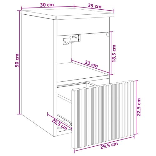 Шкаф за баня Опушен дъб 30 x 35 x 50 см Инженерна дървесина