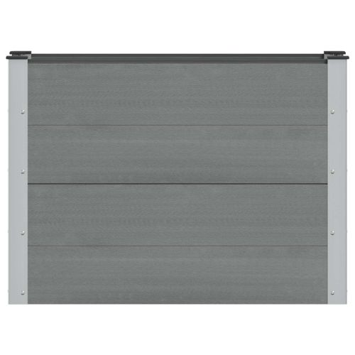 Градинска повдигната леха Сиво 100 x 30 x 72 см WPC и алуминий
