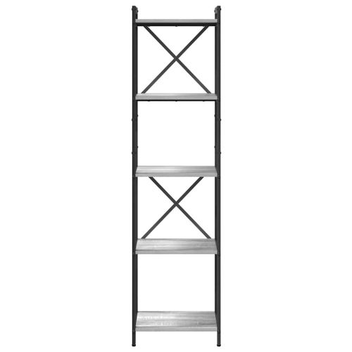Рафт за книги 40 x 30 x 155 см Инженерна дървесина Сив сонома