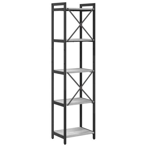 Рафт за книги 40 x 30 x 155 см Инженерна дървесина Сив сонома