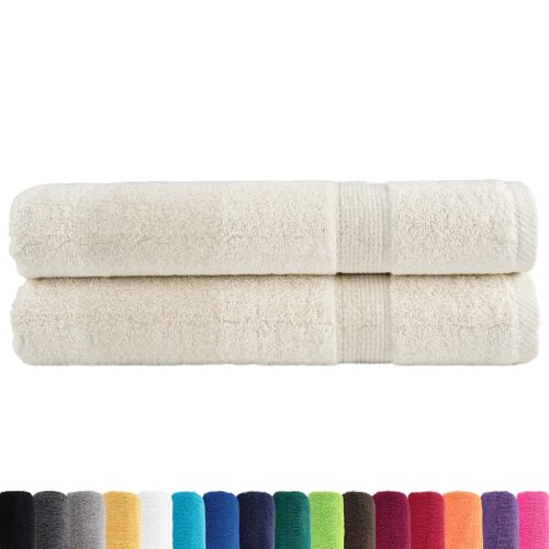 Премиум кърпи за сауна SOLUND 2 бр кремави 80x200 см 600 gsm