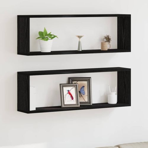 Стени за рафтове 2 бр. Черния дъб 80 x 15 x 26 см