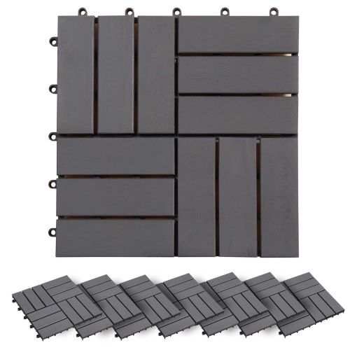 Плочка за decking 30 бр. Сиво 30 x 30 cm Дърво от Акация