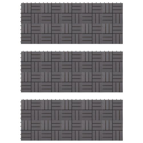 Плочка за decking 30 бр. Сиво 30 x 30 cm Дърво от Акация