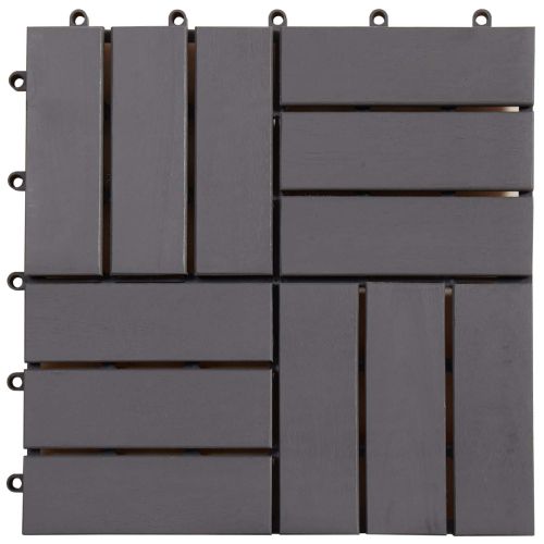 Плочка за decking 30 бр. Сиво 30 x 30 cm Дърво от Акация