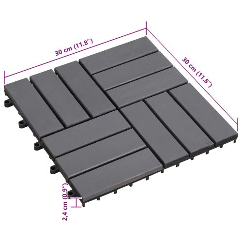 Плочка за decking 30 бр. Сиво 30 x 30 cm Дърво от Акация