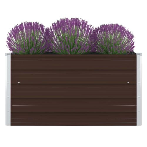 Повдигната леха, 100x100x45 см, поцинкована стомана, кафява