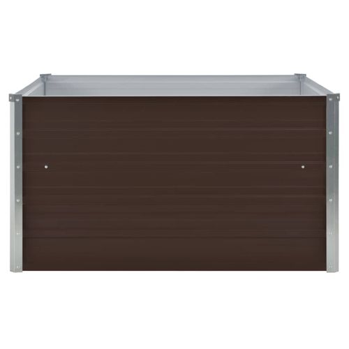 Повдигната леха, 100x100x45 см, поцинкована стомана, кафява