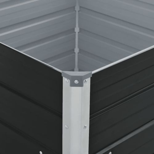 Повдигната леха, 100x100x45 см, поцинкована стомана, кафява