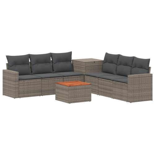 Комплект дивани 8 бр. Сив и тъмен сив 55 x 55 x 37 см