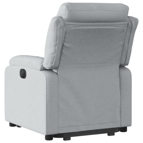Изправящ реклайнер стол, светлосив, текстил