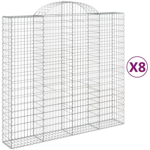 Габионни кошници арка 8 бр 200x50x180/200 см поцинковано желязо