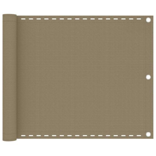 Балконски параван, таупе, 75x600 см, HDPE