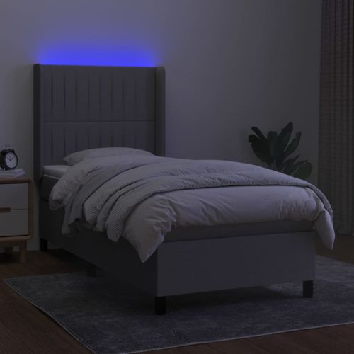 LED кутия за пружини с легло с таблото текстил