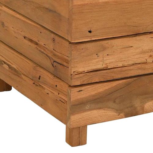 Повдигната леха 50x40x72 см рециклирано тиково дърво и стомана