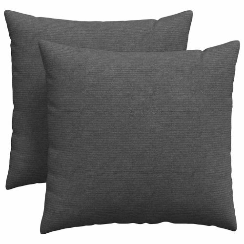 Диван възглавници 2 pcs Тъмен сив 45 x 45 cm Кордюрова тъкан