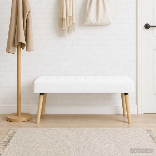 Пейка с канали Бяло 110 x 40 x 46 cm Текстил