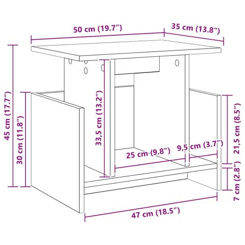 ТВ стойка 50 x 35 x 45 cm Циментено сиво Инженерна дървесина