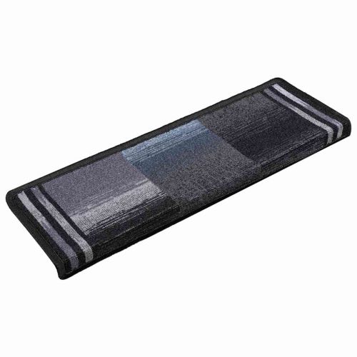 Самозалепващи стелки за стълби, 10 бр, 65x21x4 см, черно и сиво
