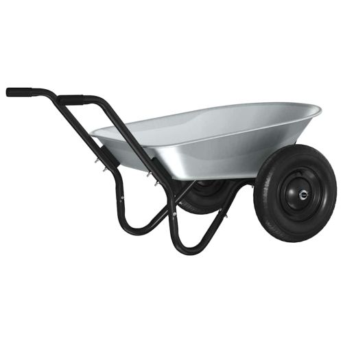 Количка Сребрист и Черен 100 L 150 kg Поцинкована стомана