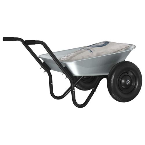 Количка Сребрист и Черен 100 L 150 kg Поцинкована стомана