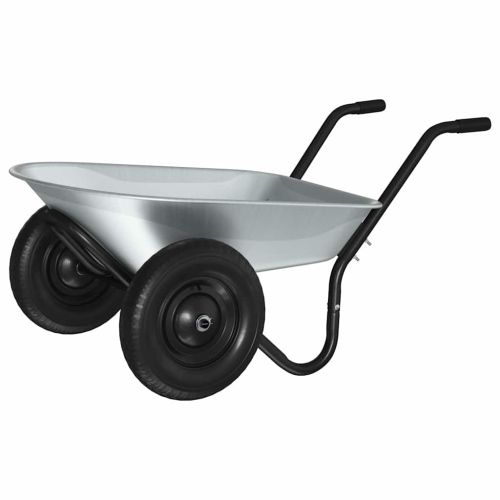 Количка Сребрист и Черен 100 L 150 kg Поцинкована стомана