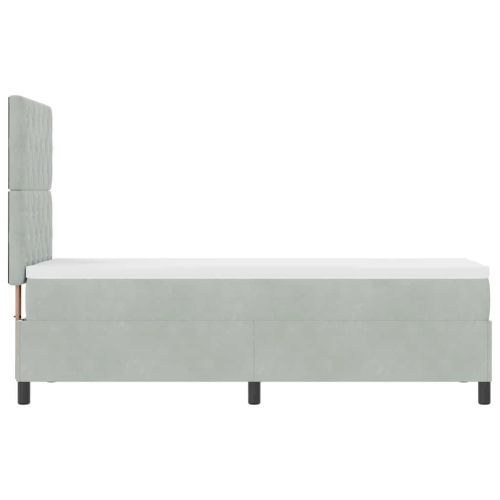 Легло с пружинирана основа Светлосиво 80 x 200 cm Кадифе