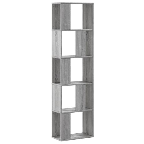 Библиотека 5 рафта сив сонома 45x23,5x162,5 см инженерно дърво