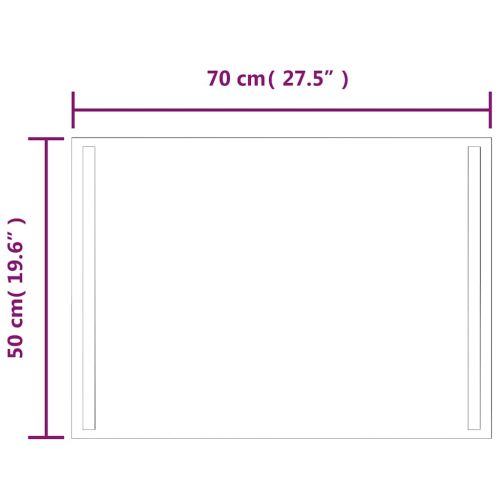 LED огледало за баня, 70x50 см