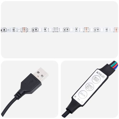 Нощно шкафче с LED, бяло, 45x35x67 см, инженерно дърво