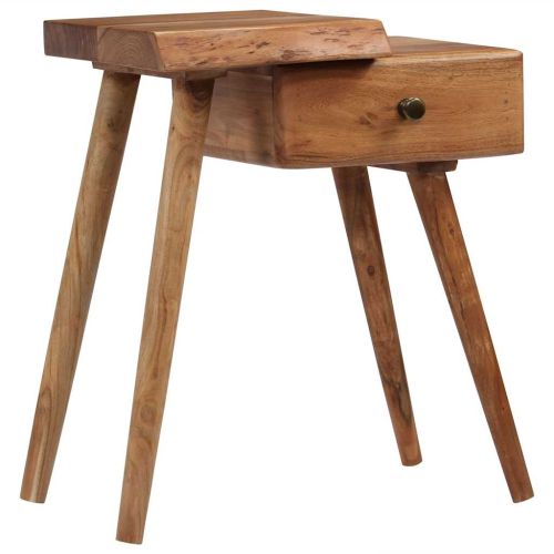 Нощно шкафче, акациево дърво масив, 45x32x55 см