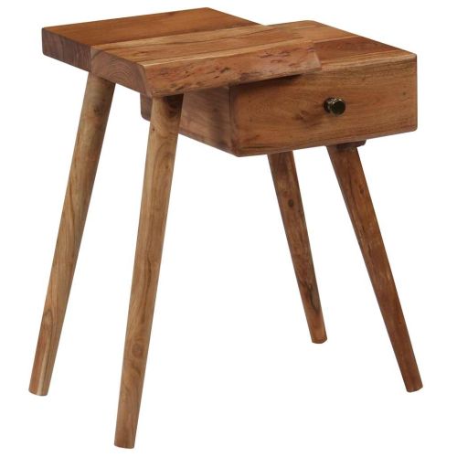 Нощно шкафче, акациево дърво масив, 45x32x55 см