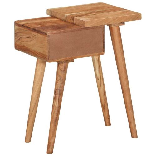 Нощно шкафче, акациево дърво масив, 45x32x55 см