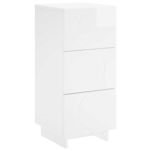 Скрин Бял гланц 33,5 x 34,5 x 75 см Инженерна дървесина