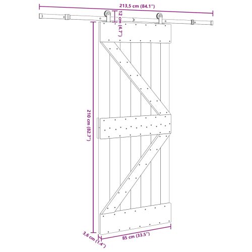 Преплъзваща се врата NARVIK 85 x 210 см (213,5 см)