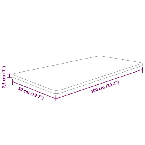 Плот за баня светлокафяв 100x50x2,5 см обработено масивно дърво
